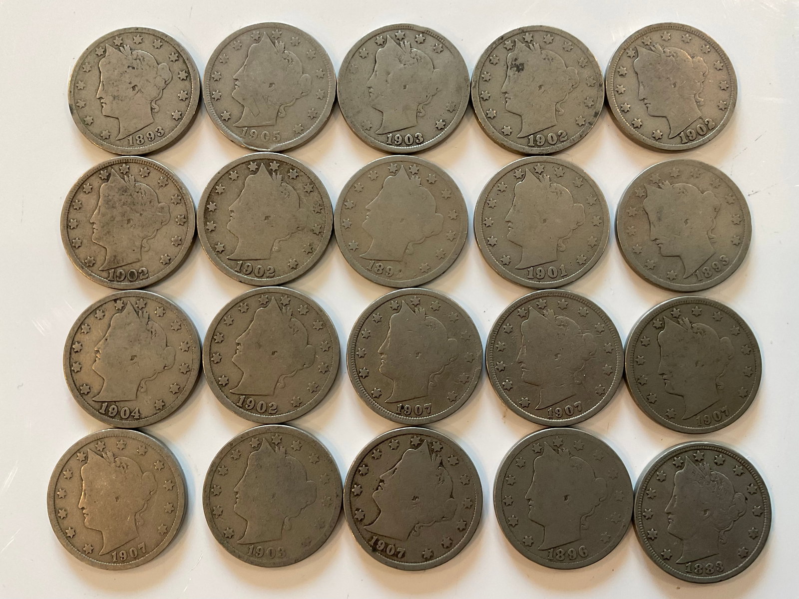 Group of 20 Liberty Nickels: Group of 20 Liberty Nickels