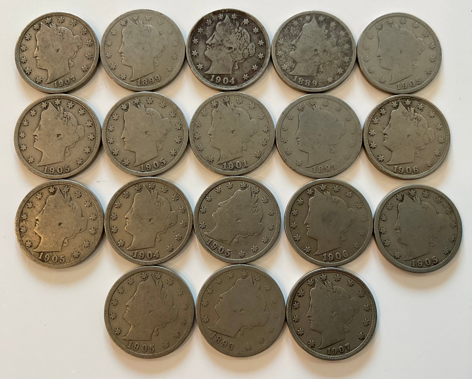 Group of 18 Liberty Nickels (1 of 1)