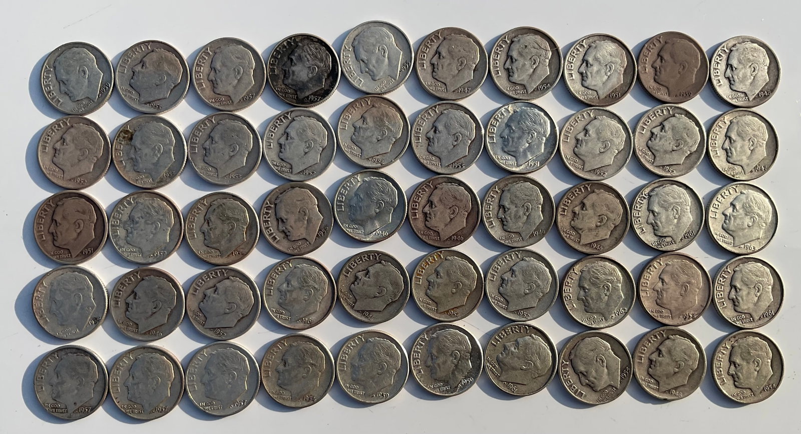 Group of 50 Roosevelt dimes 90 percent silver (1 of 1)