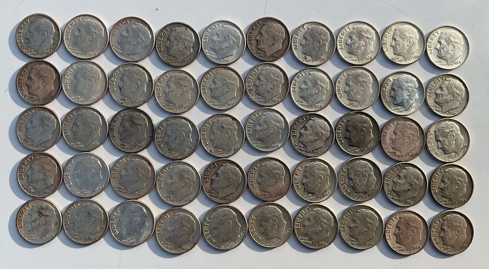 Group of 50 Roosevelt dimes 90 percent silver (1 of 1)