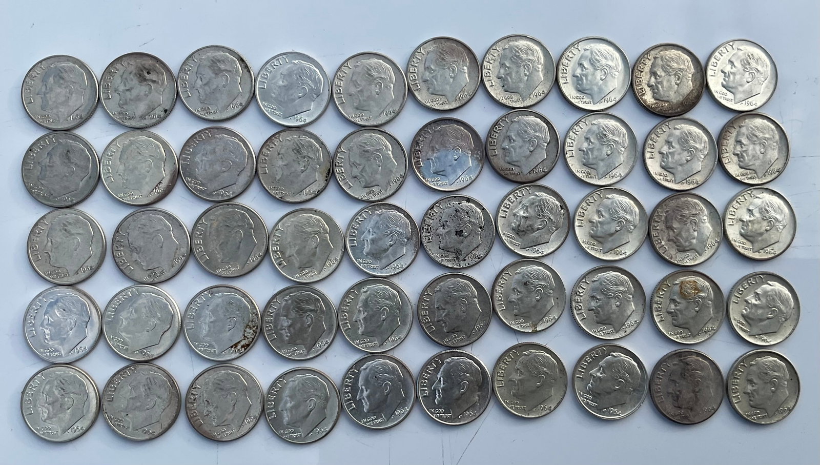 Group of 50 Roosevelt dimes 90 percent silver (1 of 1)