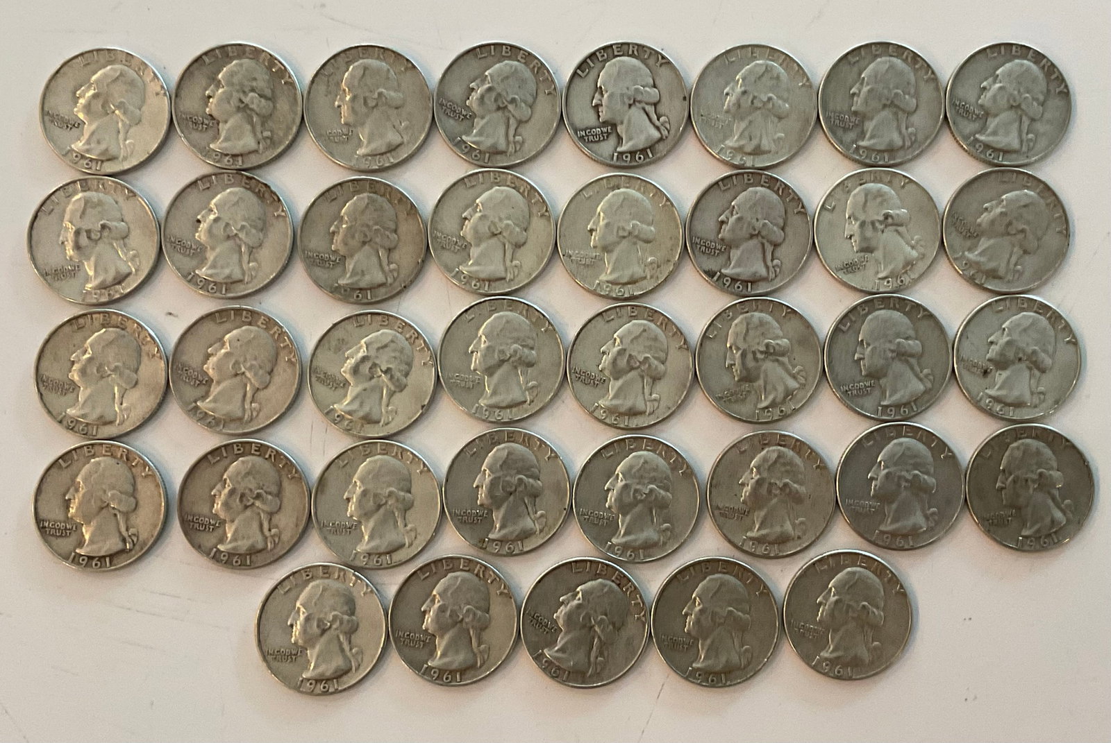 group of 37 dated 1961 quarters 90 percent silver (1 of 1)