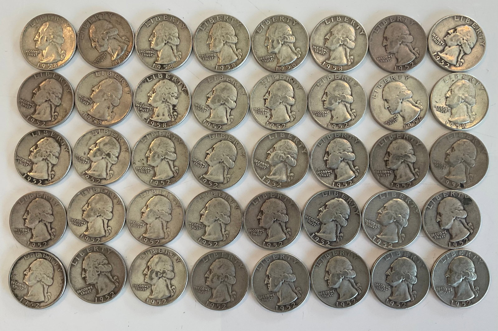 Group of 40 90 percent silver quarters: Group of 40 90 percent silver quarters