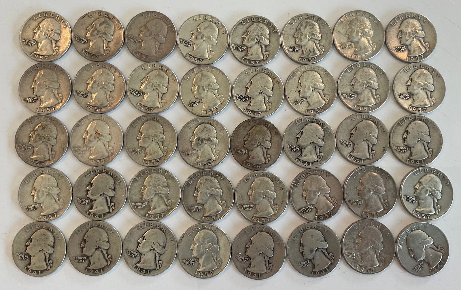 Group of 40 90 percent silver quarters (1 of 1)