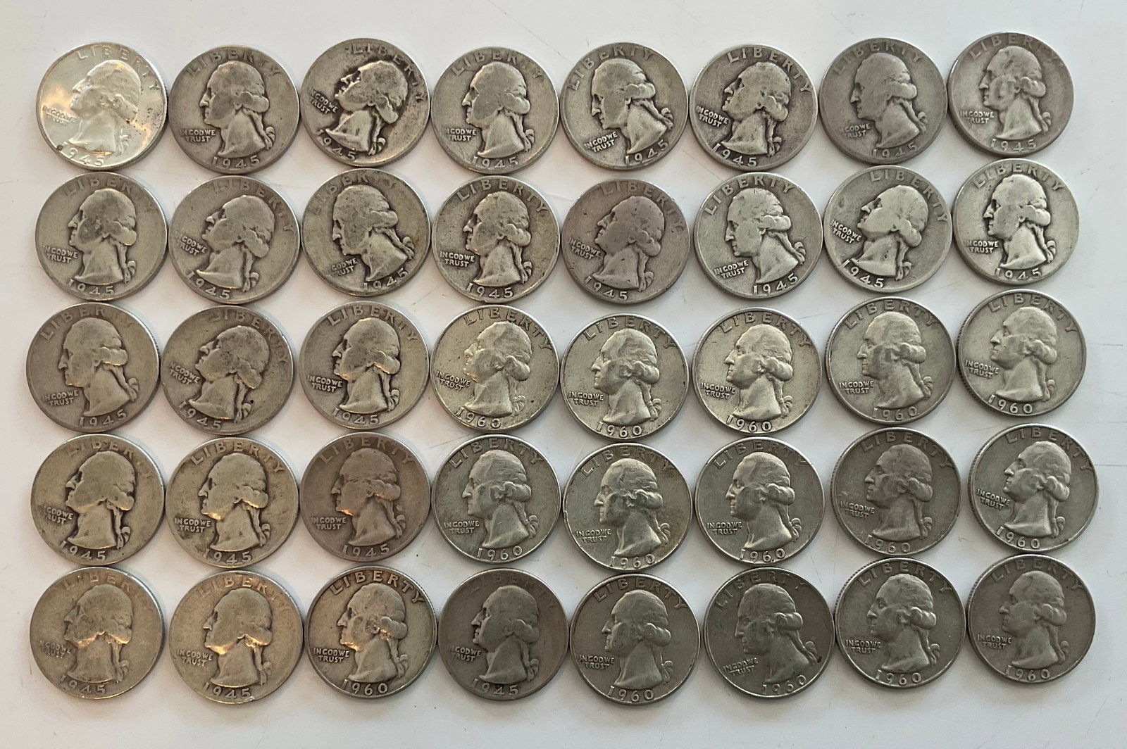 Group of 40 90 percent silver quarters (1 of 1)