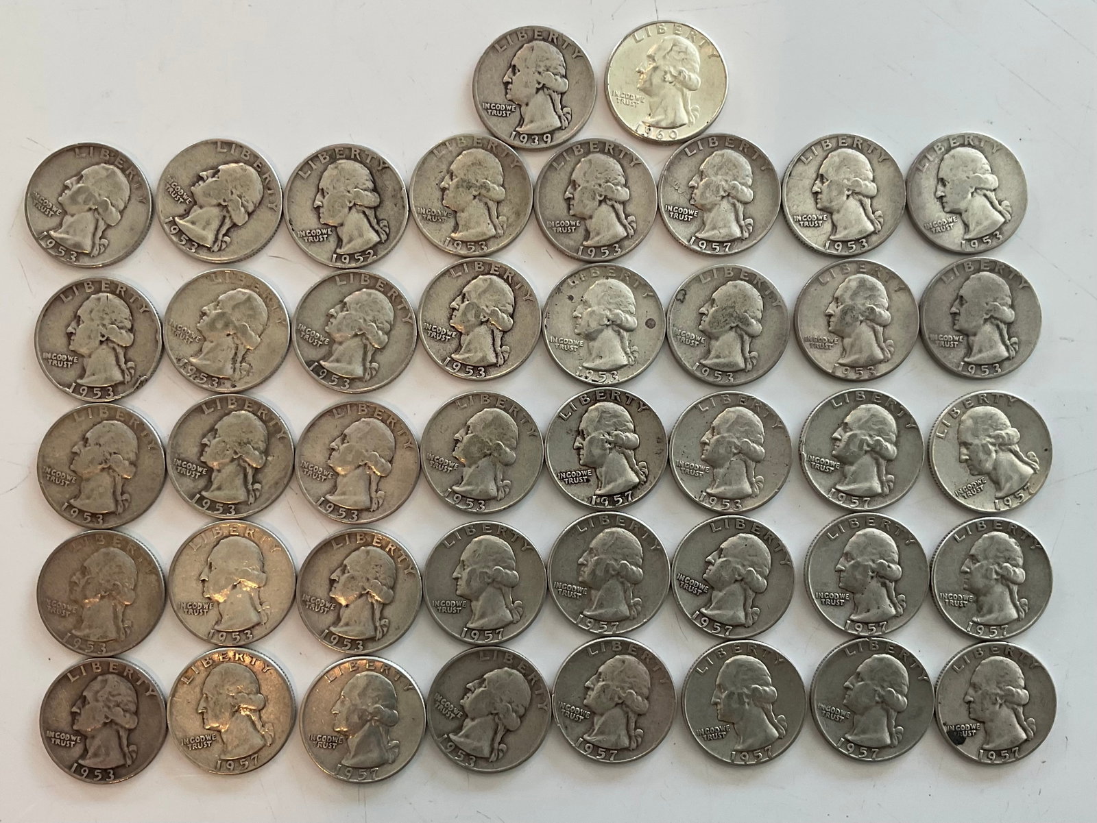 Group of 42 90 percent silver quarters (1 of 1)