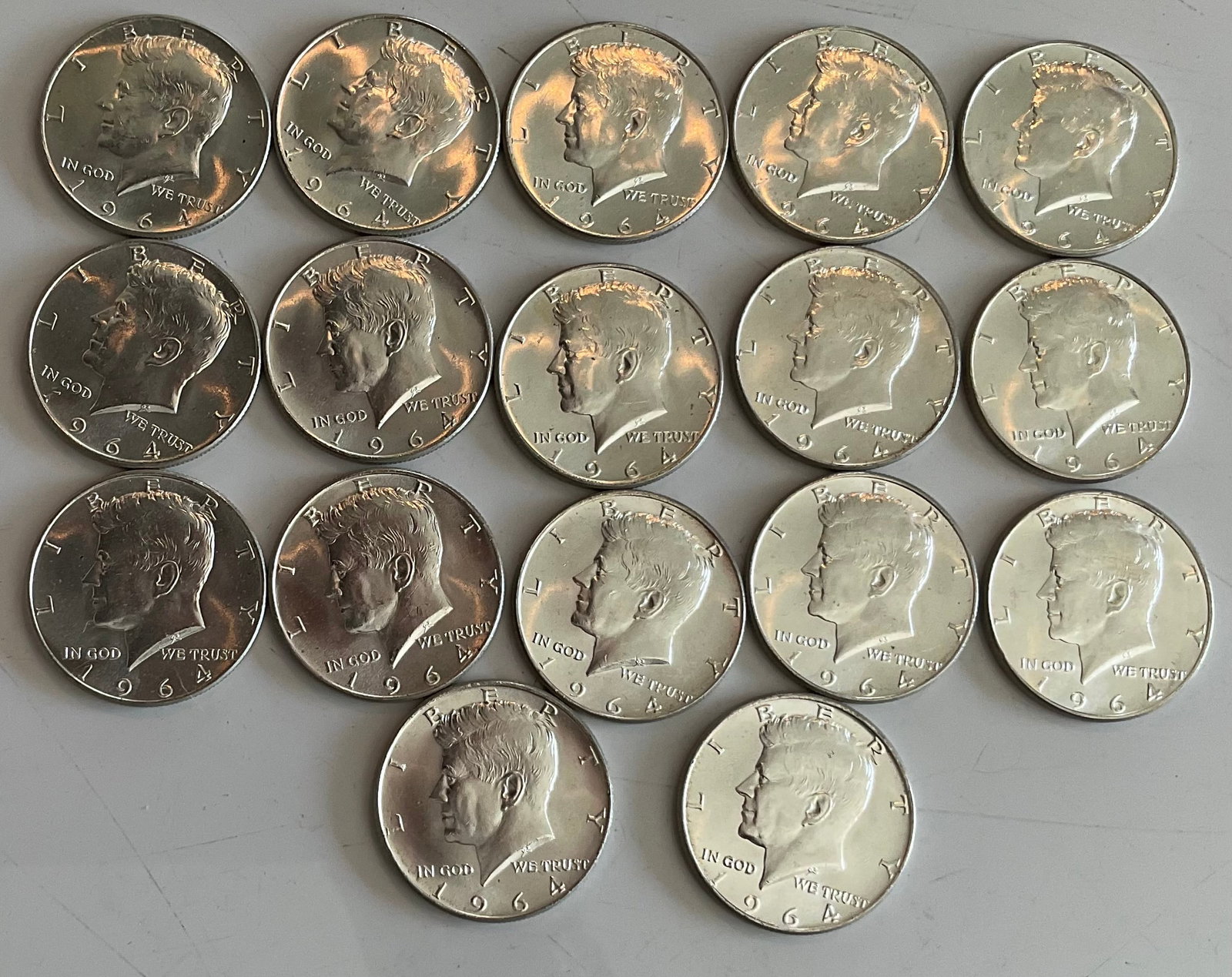 Group of 17 1964 Kennedy half dollars 90 percent silver (1 of 1)