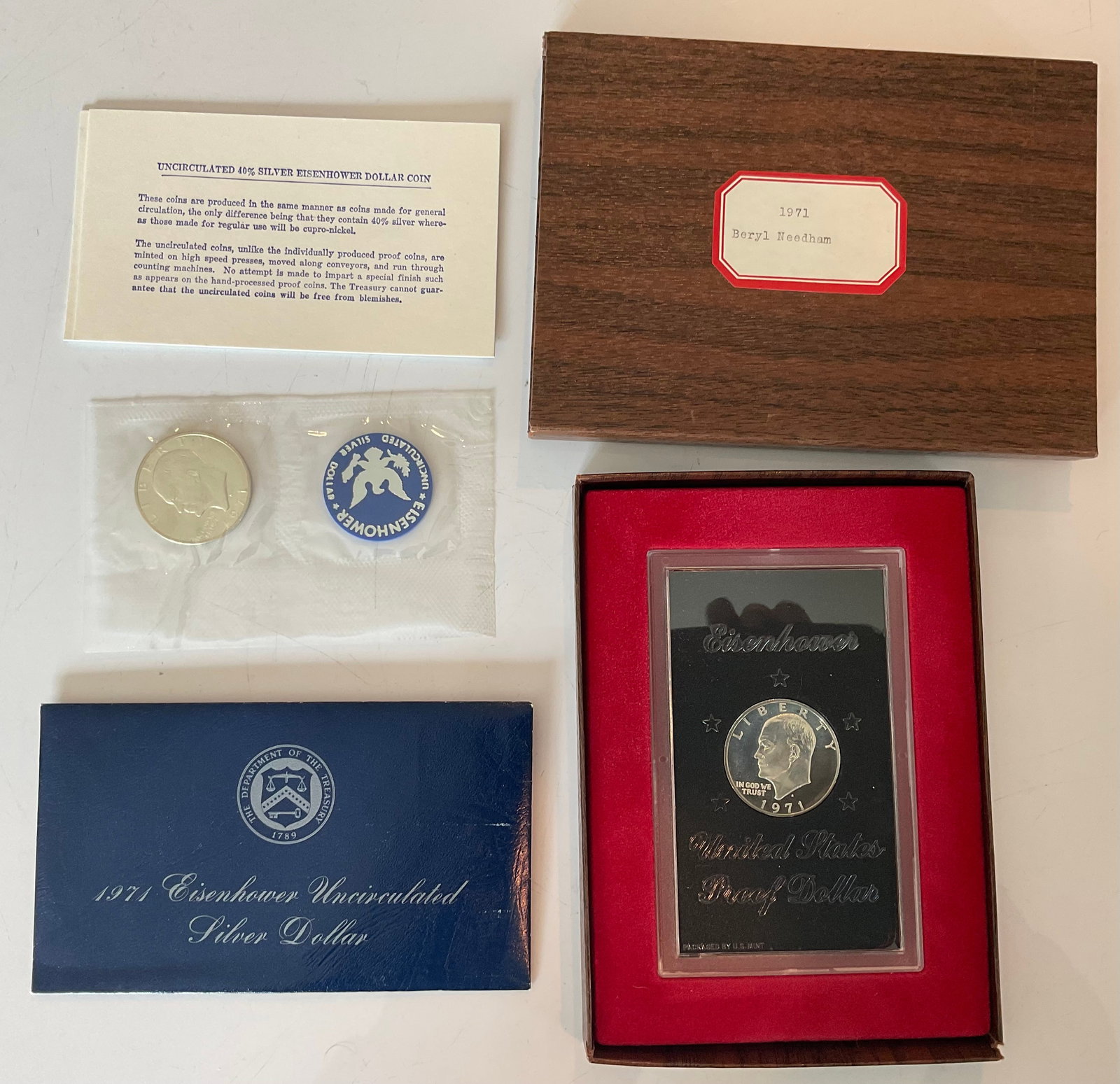PAIR 1971 Silver dollars proof 40 percent Silver: PAIR 1971 Silver dollars proof 40 percent Silver