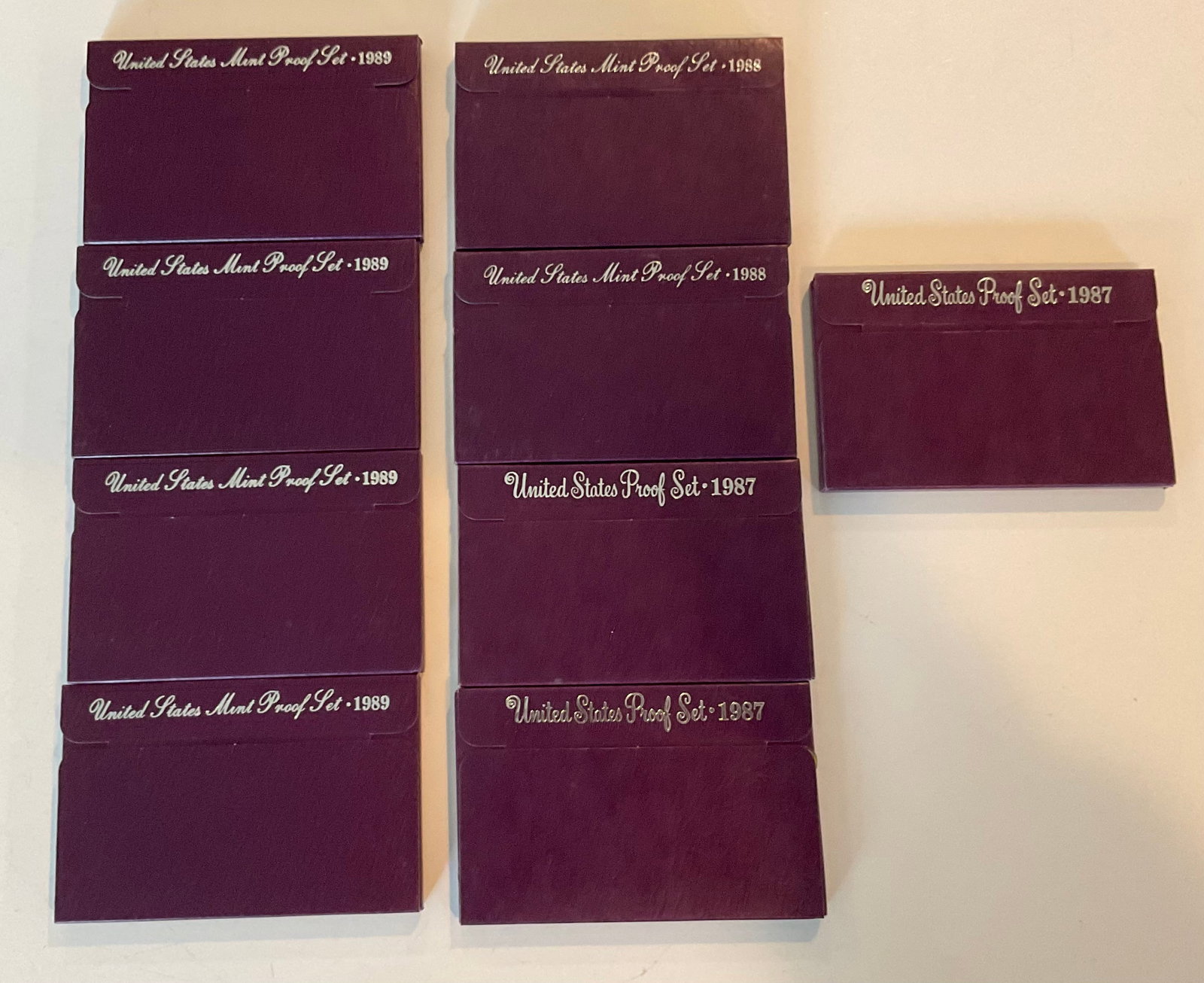 9 proof sets 3 from 1987 2 from 1988 4 from 1989: 9 proof sets 3 from 1987 2 from 1988 4 from 1989