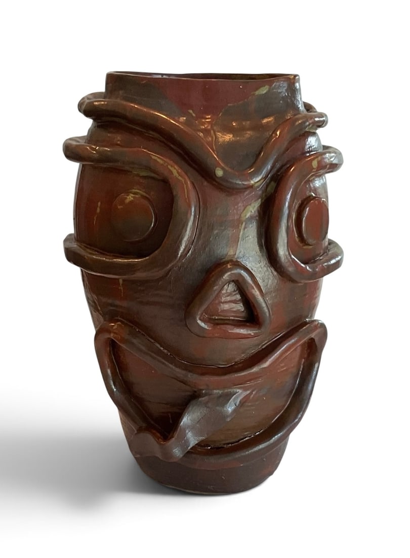 Vintage 2 sided Pottery face jug (1 of 1)