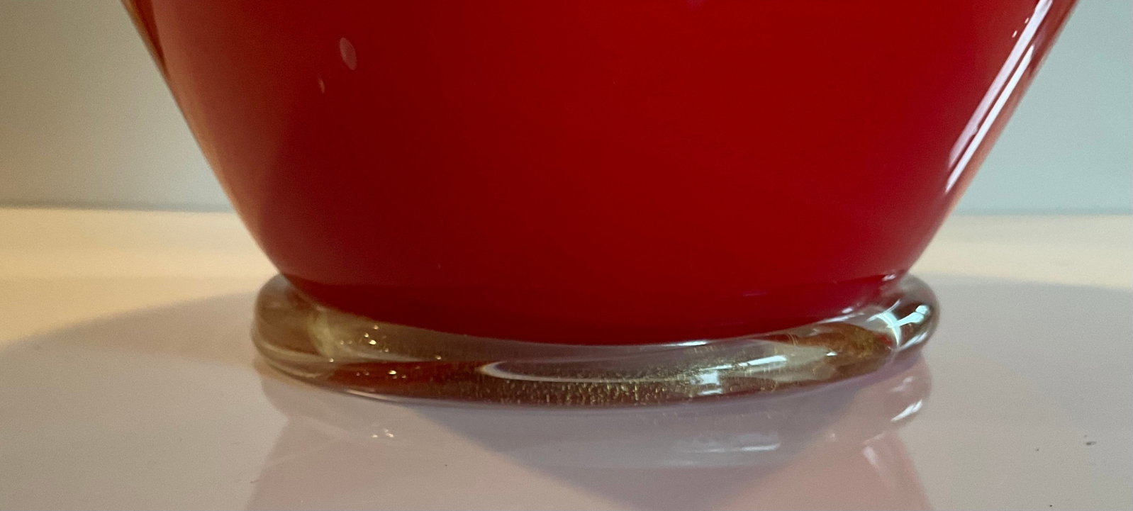 Flavio Poli Seguso Vetri D Arte Model Z 2666 Large red Pasta glass vase with handles - 4