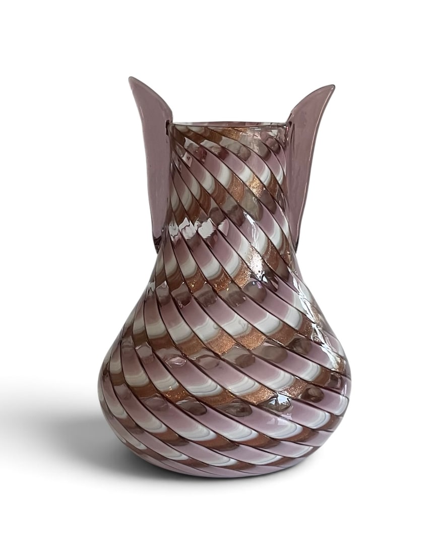 Barovier Ferro Seguso Murano art glass vase with handles (1 of 1)