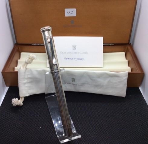 Graf von Faber Castell: Graf von Faber Castell sterling silver body & cap, marked "925" with two-tone 14K "M" nib