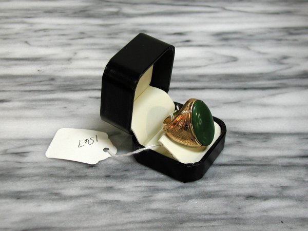 14K GOLD WITH JADE RING - 2