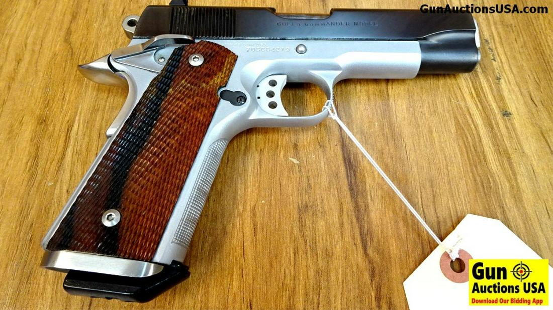 COLT COMMANDER MODEL ..45 ACP Semi Auto Pistol. Ex: COLT COMMANDER MODEL ..45 ACP Semi Auto Pistol. Excellent Condition. 4" Barrel. Shiny Bore, Tight Action This Commander Features Trijicon Combat Night Sights, A Clark Barrel, Trigger Adjustable For Ov
