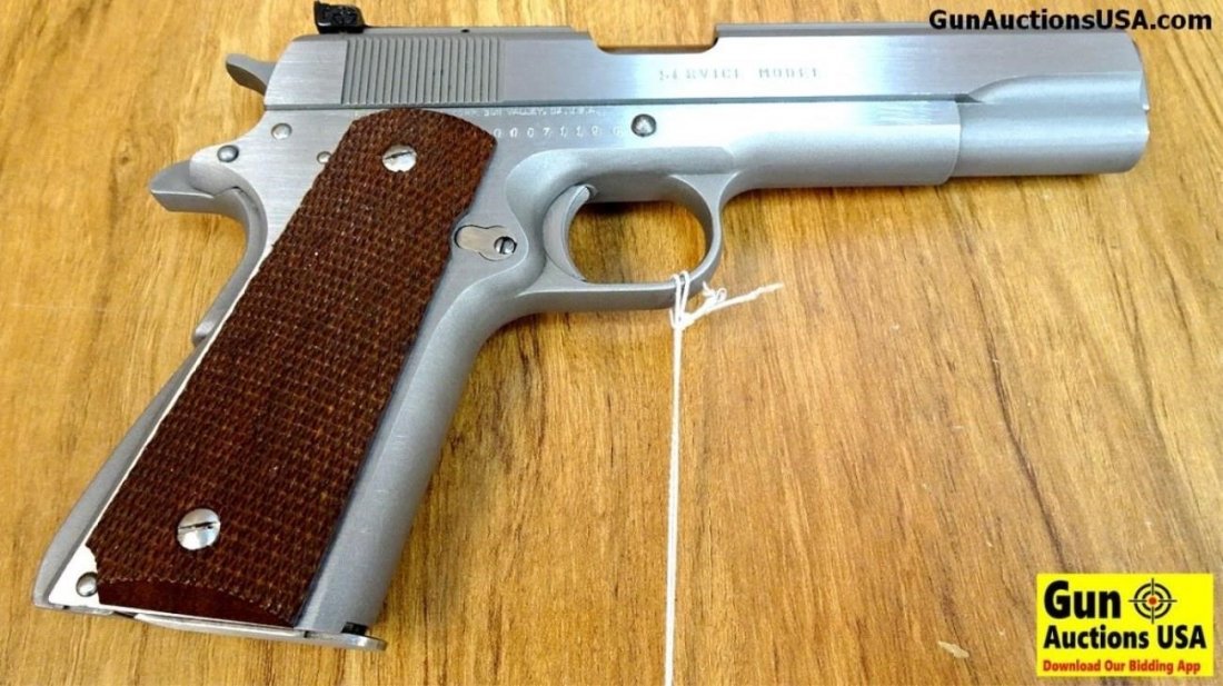 RANDALL SERVICE MODEL .45 ACP Semi auto Pistol. Excelle: RANDALL SERVICE MODEL .45 ACP Semi auto Pistol. Excellent Condition. 5" Barrel. Shiny Bore Tight Action All Stainless, All Business, This RANDALL Pistol is Stock with Adjustable Sights. Factory Checke