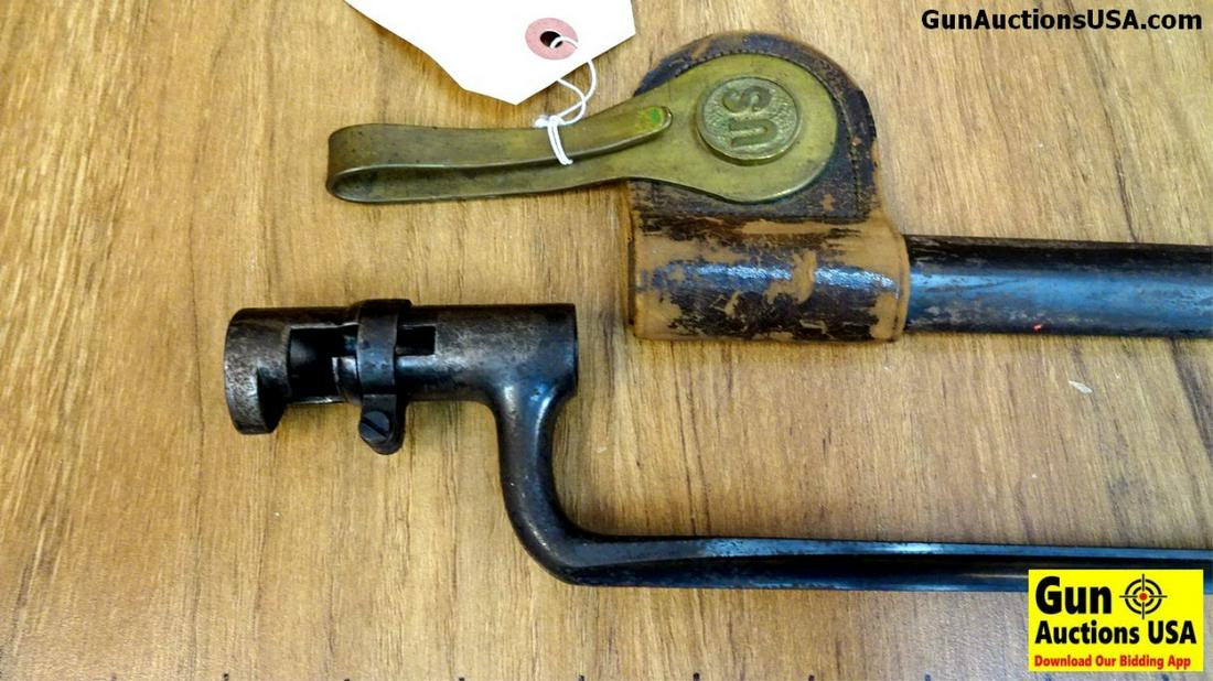 Springfield Collectors Bayonet. Very Good. Lots of: Springfield Collectors Bayonet. Very Good. Lots of Blue Remaining, Attachment Point is Still Present and Includes a U.S. Marked Cover. . (38321)
