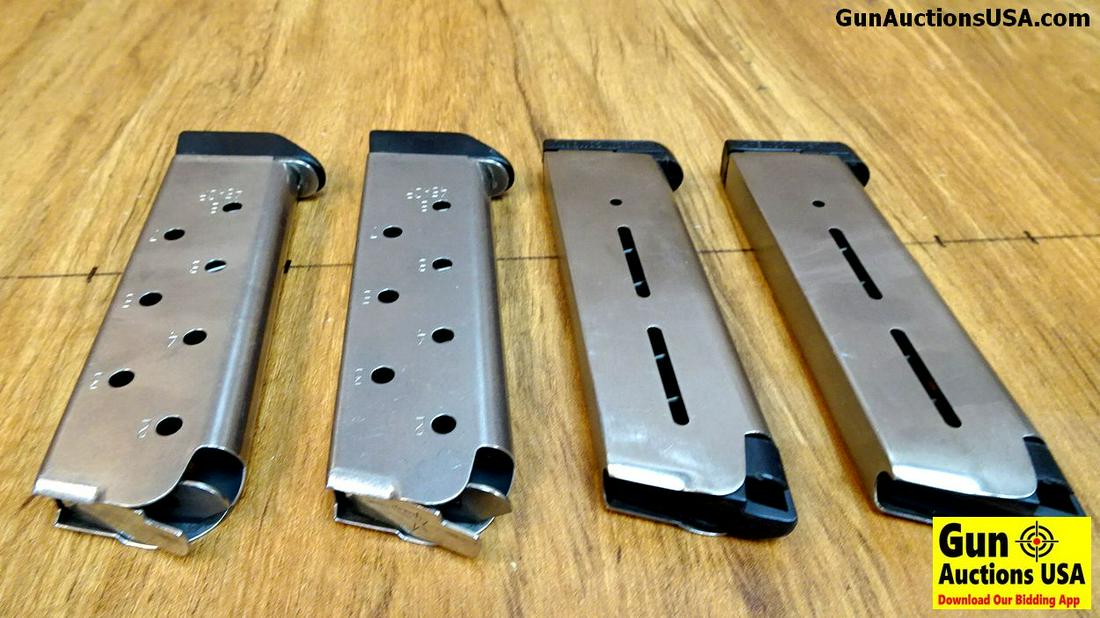 Wilson Combat ..45 ACP Magazines. Excellent Condit: Wilson Combat ..45 ACP Magazines. Excellent Condition. Four 8 Round Stainless Magazines with Bumpers. . (38190)