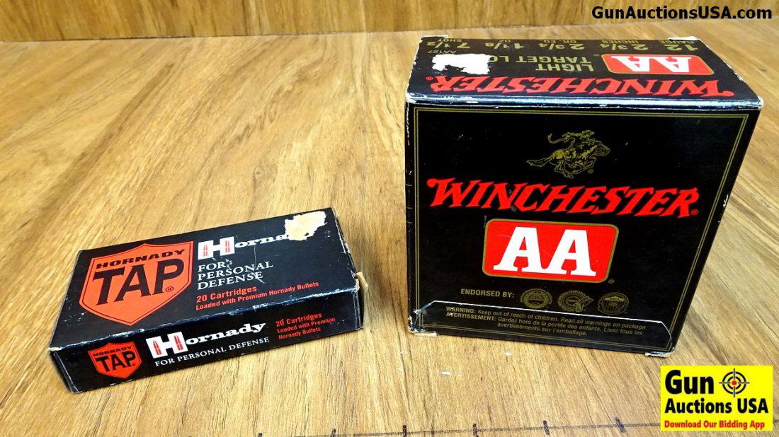 Winchester, Hornady 12 Ga, 223 Remington Ammo. 45: Winchester, Hornady 12 Ga, 223 Remington Ammo. 45 Rounds in Total ; 25 Rounds of 12 Ga, 2 3/4 Inch Shells and 20 Rounds of 223 REM, 75 Grain TAP FPD. . (37920)