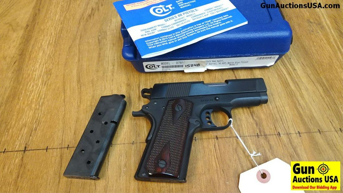 COLT AGENT .45 ACP Semi Auto Pistol. NEW in Box. 2.25": COLT AGENT .45 ACP Semi Auto Pistol. NEW in Box. 2.25" Barrel. This Nice Pony is the New Agent Light Weight! Polished Flats with Matt Rounds, U Groove Sight System, Skeletonized Hammer, Alloy Lower, B