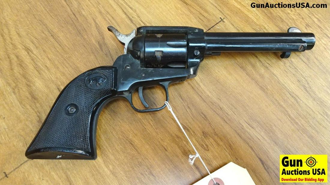 EIG - GERMANY E15 .22 LR Revolver. Needs Repair. 4.75": EIG - GERMANY E15 .22 LR Revolver. Needs Repair. 4.75" Barrel. Shootable Bore, Tight Action A Mid Size .22 LR Single Action, Fixed Sights, Recessed Cylinder, Checkered Composite Grips. . SN:349385 Ger