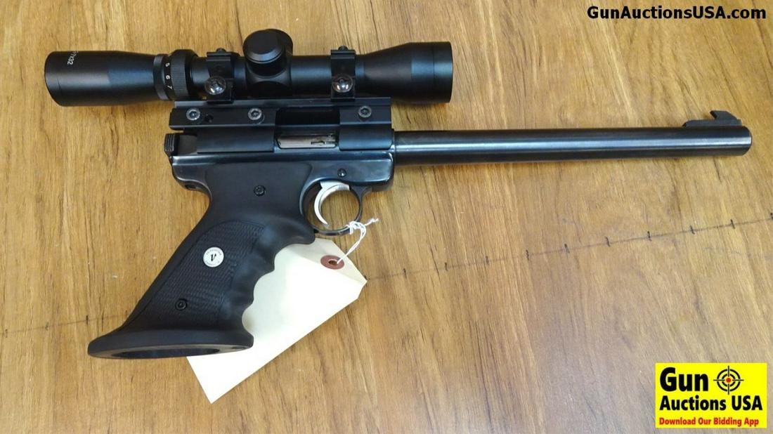 Ruger MARK II TARGET .22 LR Semi Auto Target Pistol.: Ruger MARK II TARGET .22 LR Semi Auto Target Pistol. Very Good. 10" Barrel. Shiny Bore, Tight Action What a Tack Driver! Wears a B-Square Mount Holding a 2-7 Pistol Scope with Duplex Reticle. Pistol i