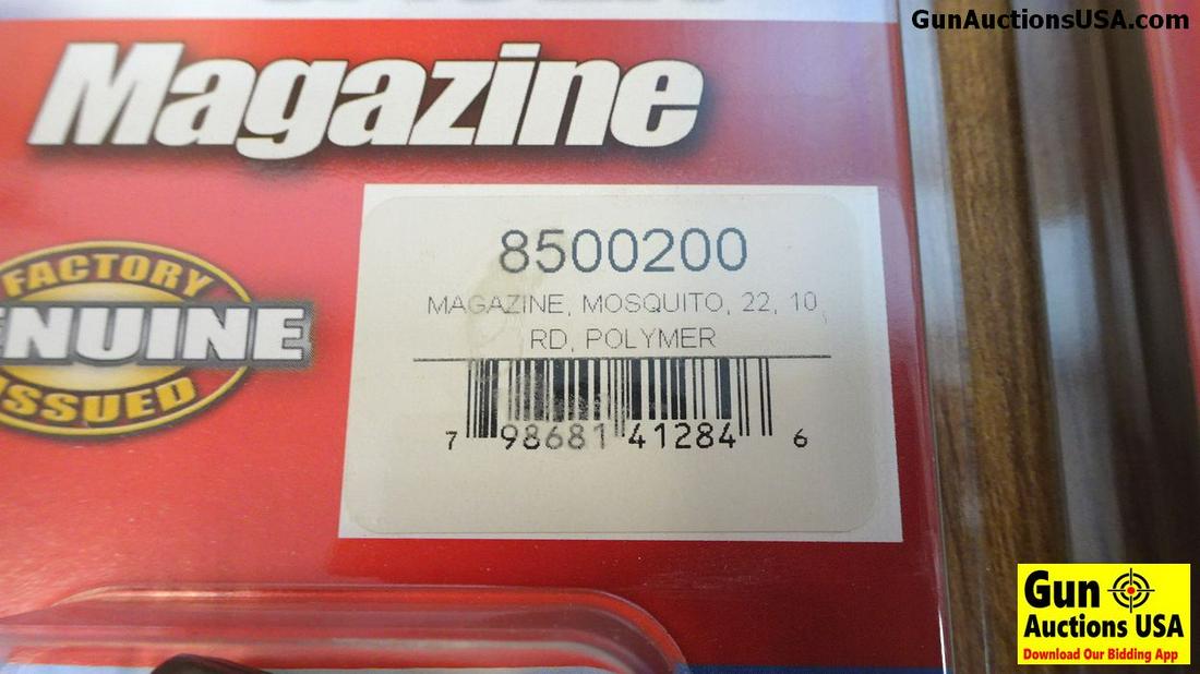 Sig Sauer 8500200 .22LR Magazines. NEW in Box. Three 10: Sig Sauer 8500200 .22LR Magazines. NEW in Box. Three 10 Round Polymer Factory Sig Sauer Magazines for Model Mosquito. . (38311)