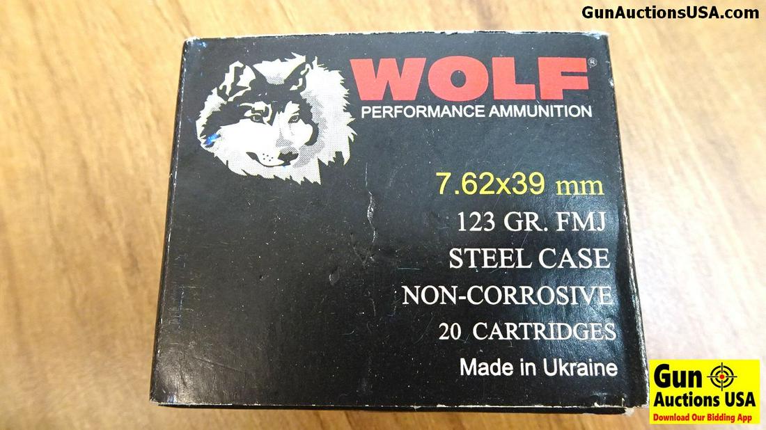 Wolf Performance Ammo 7.62x39 MM Ammo. 300 Rounds of: Wolf Performance Ammo 7.62x39 MM Ammo. 300 Rounds of 123 Grain FMJ Steel Case Non Corrosive . (39309)