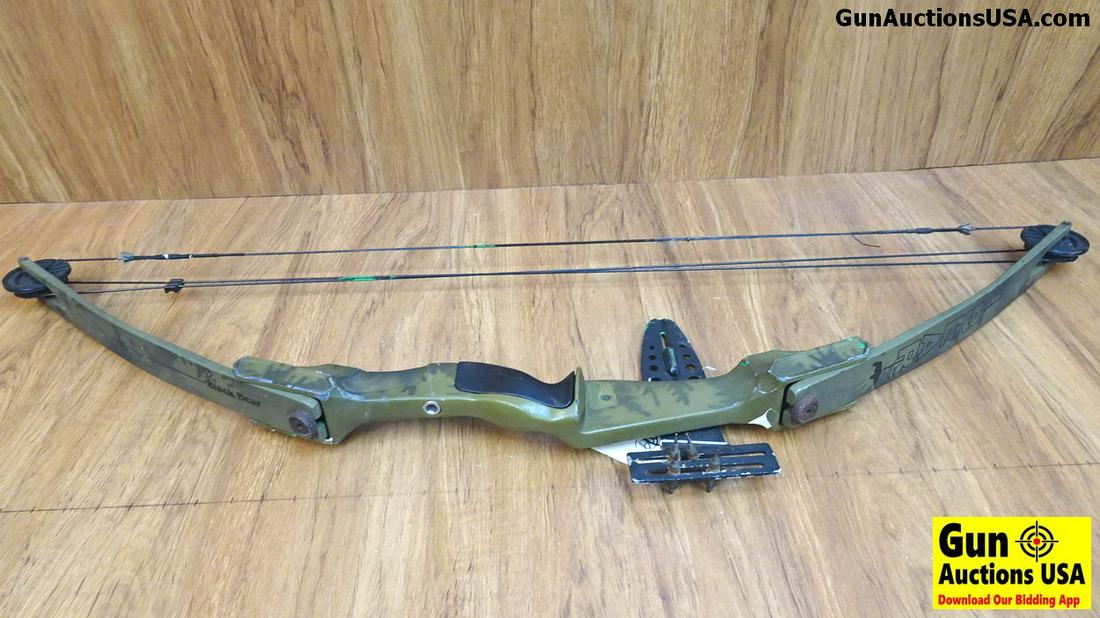 Bear Compound Bow. Good Condition. Left handed,: Bear Compound Bow. Good Condition. Left handed, Fiberglass Limbs, 60-70 Lb. Weight Range. . (39160)