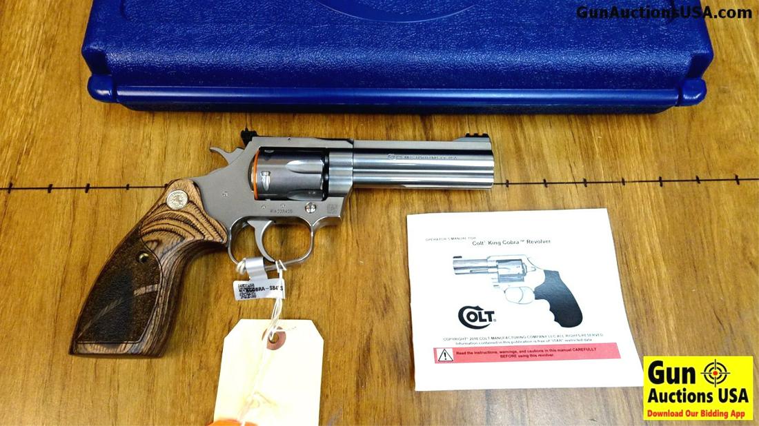 Colt KING COBRA .357 MAGNUM Collector's Revolver. Like: Colt KING COBRA .357 MAGNUM Collector's Revolver. Like New. 4" Barrel. Shiny Bore, Tight Action Appears Unfired. If You have been Looking for that Snake, There is One Here! This is the All Stainless K