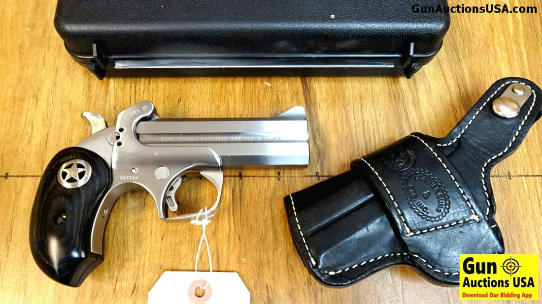 BOND ARMS RANGER II .357 MAGNUM/.38 SPL Pistol.: BOND ARMS RANGER II .357 MAGNUM/.38 SPL Pistol. Excellent Condition. 4.5" Barrel. Shiny Bore, Tight Action These Ranger II Models were Made out of Stainless Steel. The 2 Shot Derringer is a Top Folder