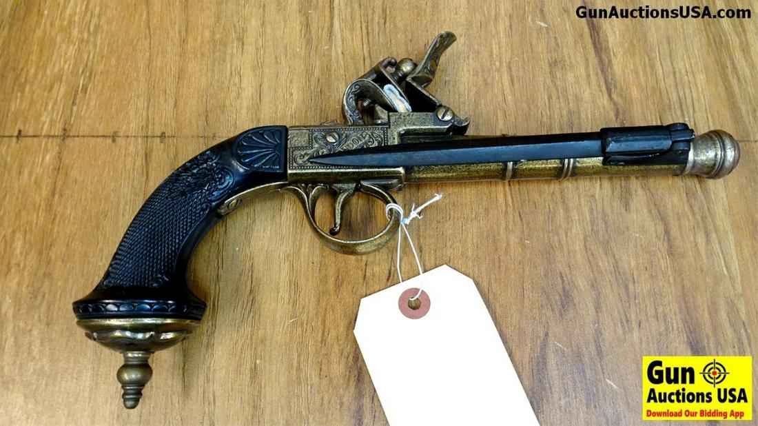 Replica Non Gun Flint Lock Knife Pistol. . Good: Replica Non Gun Flint Lock Knife Pistol. . Good Condition. (42846)