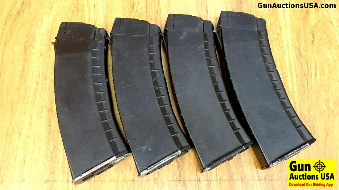 AK74 5.54x39 Western Block Magazines. Very Good. Lot: AK74 5.54x39 Western Block Magazines. Very Good. Lot of 4 Synthetic AK74 Magazines Caliber 5.45x39, Steel Attachment Points to Weapon and are 30 Round. . (42629)