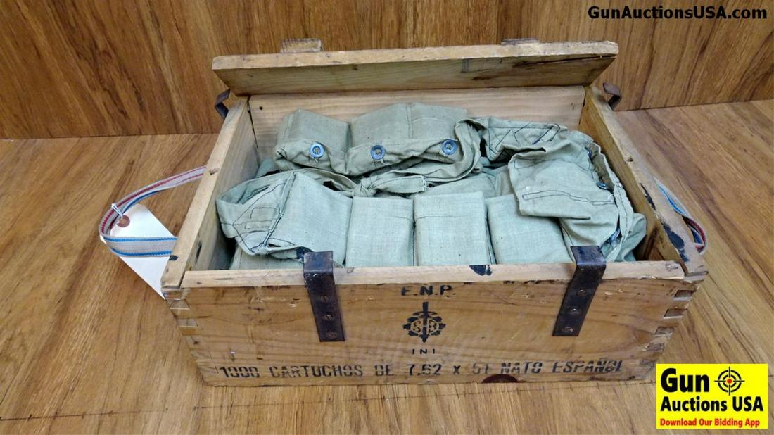 Military Surplus Turkish Mauser 8mm Ammo. 52 Lbs.: Military Surplus Turkish Mauser 8mm Ammo. 52 Lbs. Including Wooden Crate, All in Bandeleers. Get Yours While You can. . (42200)