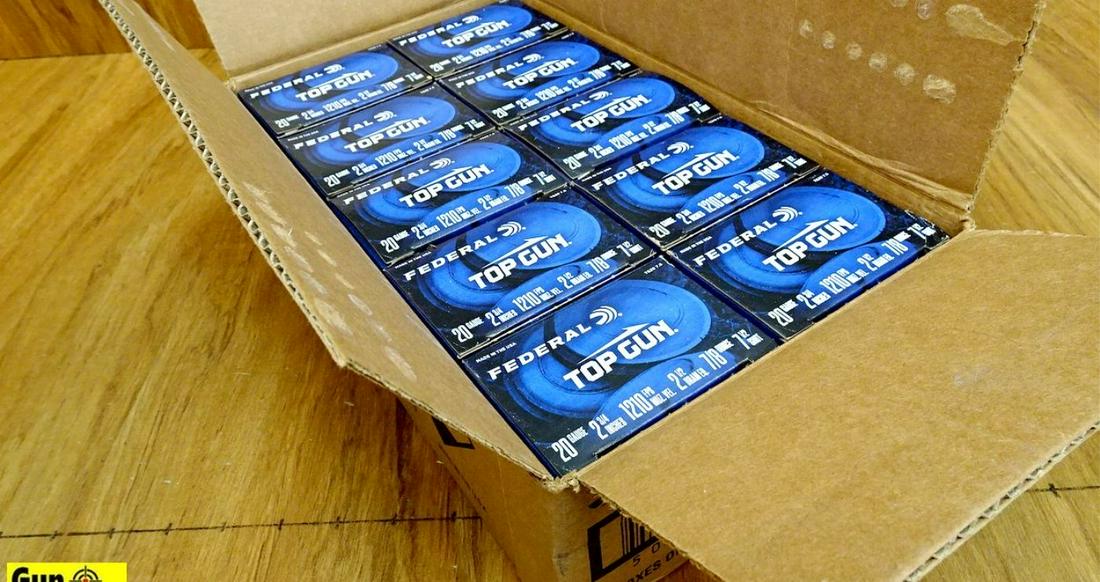 Federal 20 Ga. TOP GUN Ammo. 250 Rounds of 2 3/4 Inch,: Federal 20 Ga. TOP GUN Ammo. 250 Rounds of 2 3/4 Inch, 2 1/2 DE 7/8 Oz. . (45515)
