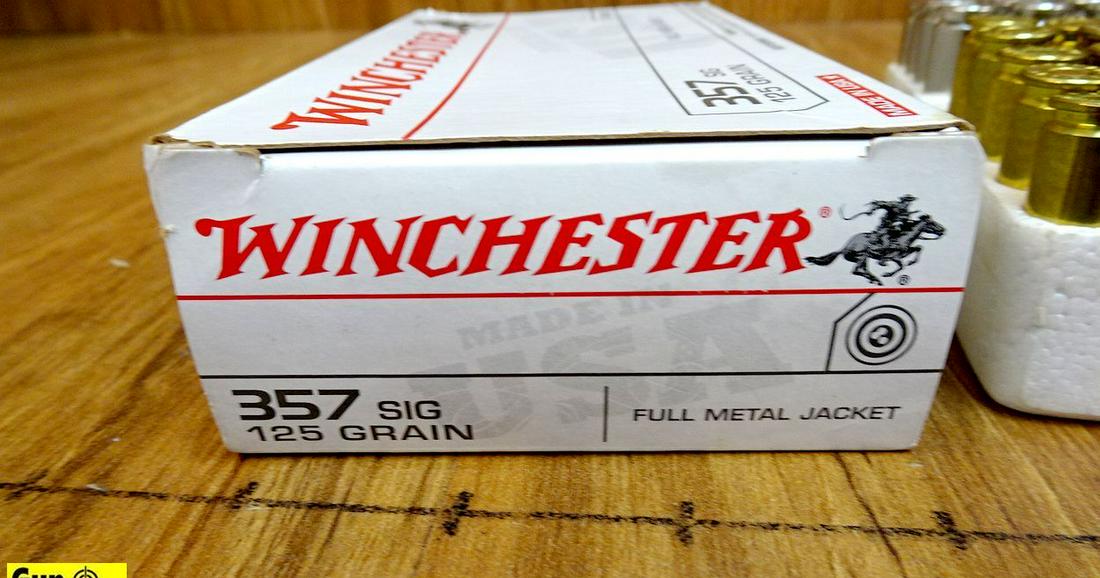 Winchester, Federal, Speer 357 SIG Ammo. 92 Rounds in: Winchester, Federal, Speer 357 SIG Ammo. 92 Rounds in Total; 25 Rounds of Speer, 22 Rounds of Hornady and 50 Rounds of Winchester.. (45153)
