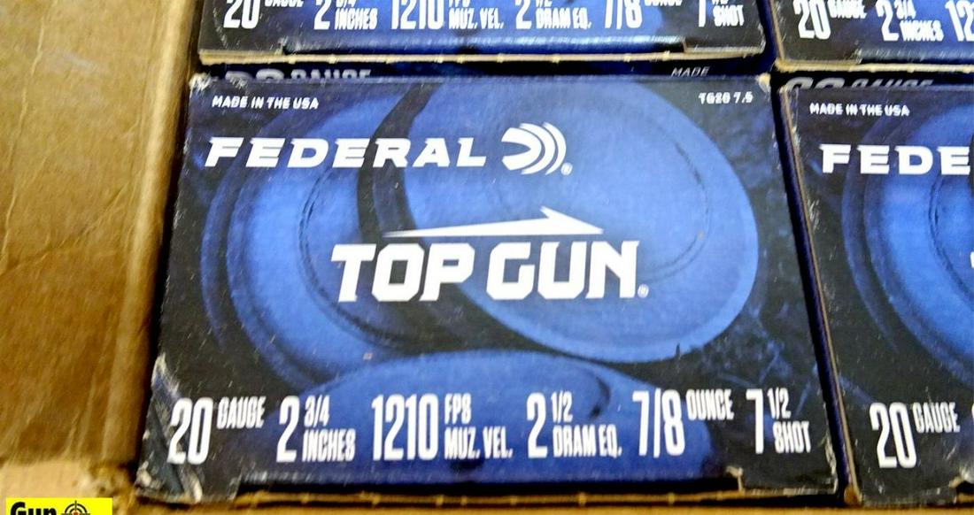 Federal 20 Ga. TOP GUN Ammo. 250 Rounds of 2 3/4 Inch,: Federal 20 Ga. TOP GUN Ammo. 250 Rounds of 2 3/4 Inch, 2 1/2 DE 7/8 Oz. . (45522)
