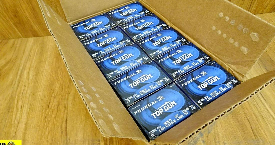 Federal 20 Ga. TOP GUN Ammo. 250 Rounds of 2 3/4 Inch,: Federal 20 Ga. TOP GUN Ammo. 250 Rounds of 2 3/4 Inch, 2 1/2 DE 7/8 Oz. . (45520)