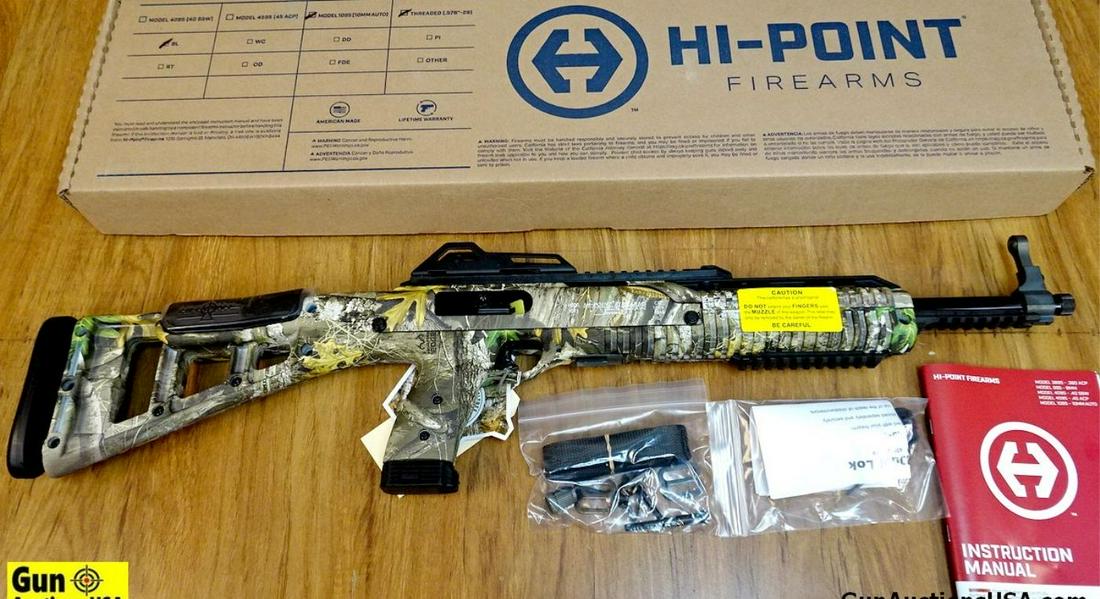 Hi-Point 1095 10 MM Rifle. 16.5" Barrel. An Outstanding: Hi-Point 1095 10 MM Rifle. 16.5" Barrel. An Outstanding Carbine from High Point, This One in Real Tree Camo. Iron Sights are on the Weapon, as well as Attachment Points for Scope Use, Recoil Absorbing