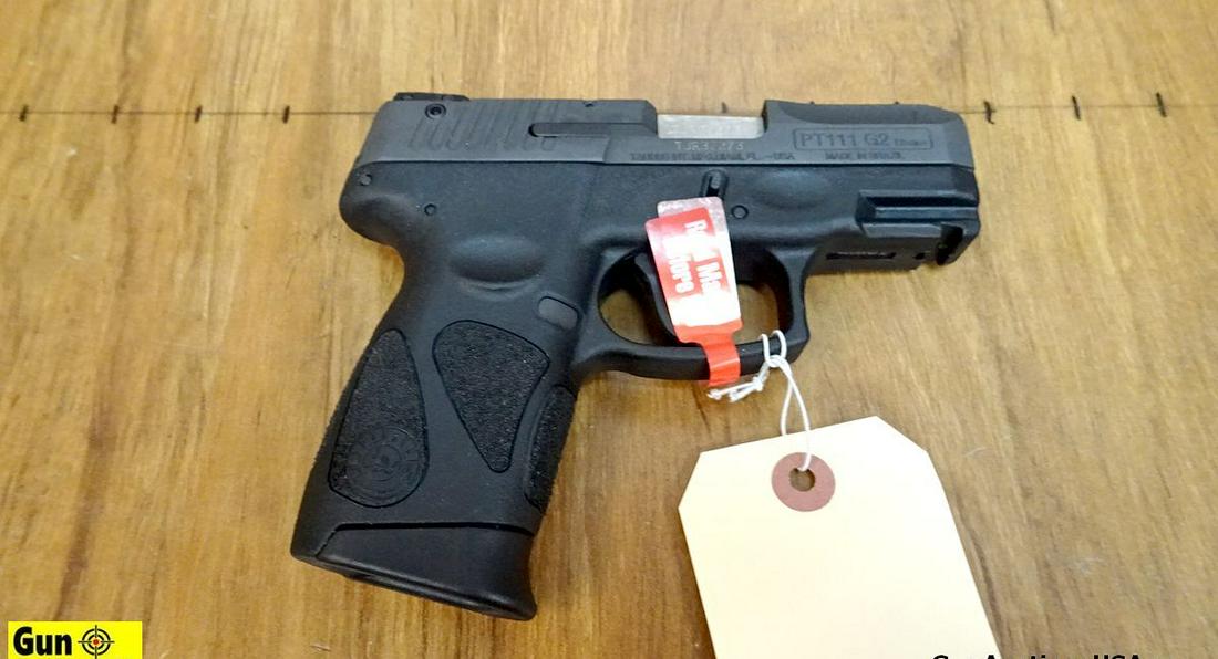 Taurus PT111 G2 9MM Pistol. NEW in Box. 3.2" Barrel.: Taurus PT111 G2 9MM Pistol. NEW in Box. 3.2" Barrel. Black Steel Slide with 3 Dot Adjustable Sights, Loaded Chamber Indicator, External Extractor, Nicely Textured Lower with Light Rail, Weapon Include