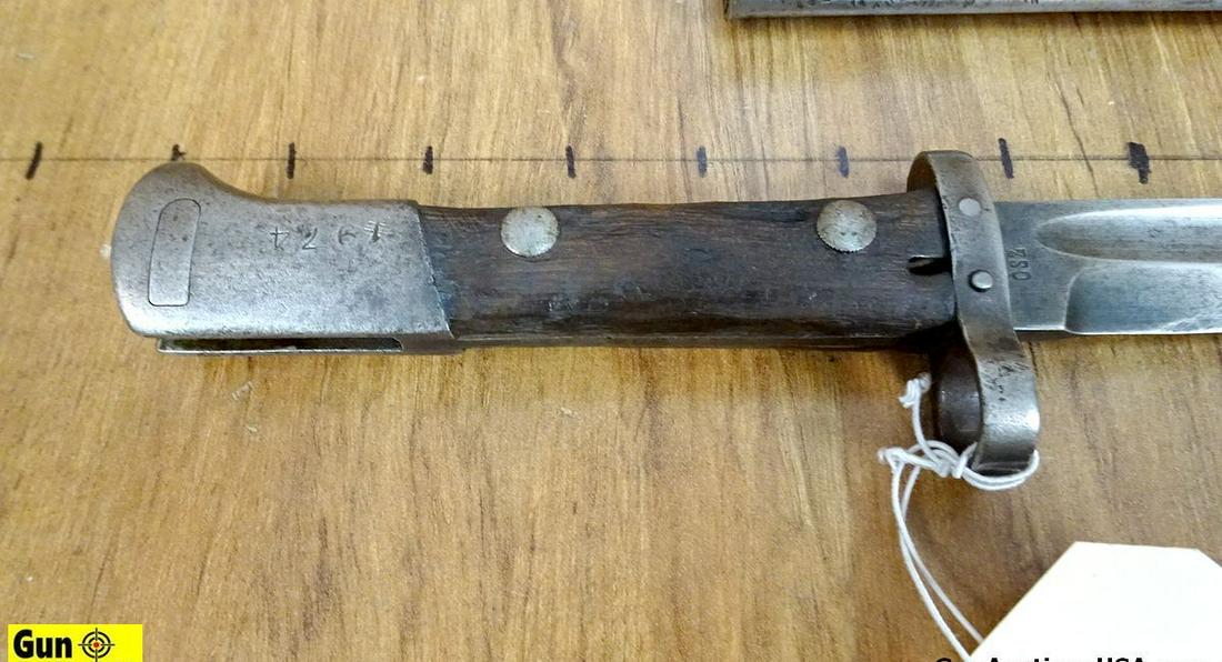 MILITARY Mauser Bayonet. Good Condition. Blade Marked: MILITARY Mauser Bayonet. Good Condition. Blade Marked CSZ, 15 Inches Overall and 9 Inch Blade with Metal Scabbard. . (48836)