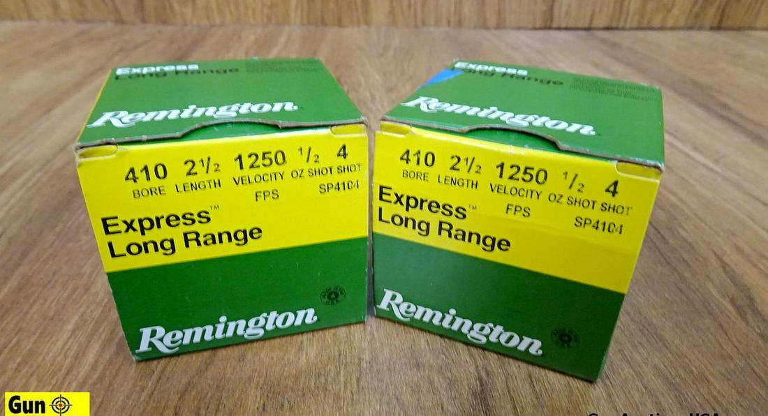 Remington .410 Ammo. 50 Rounds of EXPRESS Long Range 4: Remington .410 Ammo. 50 Rounds of EXPRESS Long Range 4 Shot, 2.5". . (49478)