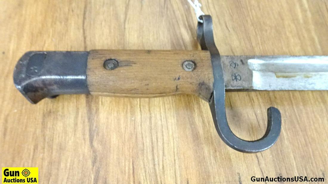 JAPANESE TYPE 30 Bayonet. Good Condition. Total Length: JAPANESE TYPE 30 Bayonet. Good Condition. Total Length is 20", Blade is 15.75". Manufactured HIKARI SEIKI Known as TOKYO Hourglass. Original Factory Edge on Blade, Grips are In Nice Shape for Age, End