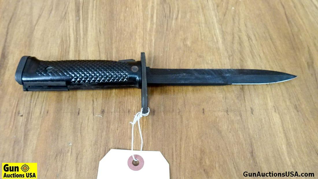 Imperial M6 Bayonet. Very Good. Overall 11 3/8" with a: Imperial M6 Bayonet. Very Good. Overall 11 3/8" with a 6.75" Blade. Factory Edge, Black Polymer Grips, No Scabbard. . (50981)
