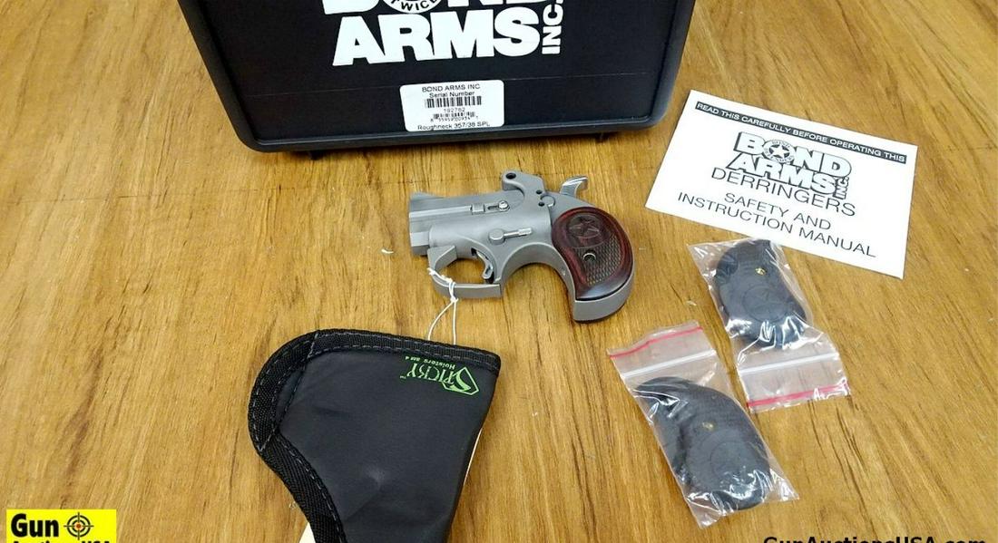 BOND ARMS ROUGHNECK .357 MAGNUM/.38 SPL ROUCH NECK Pistol. Excellent Condition. 2.5" Barrel. Shiny: BOND ARMS ROUGHNECK .357 MAGNUM/.38 SPL ROUCH NECK Pistol. Excellent Condition. 2.5" Barrel. Shiny Bore, Tight Action Very Cool Stout 2 Shot, All Stainless Steel Barrels, Alloy Lower, Wearing Walnut B