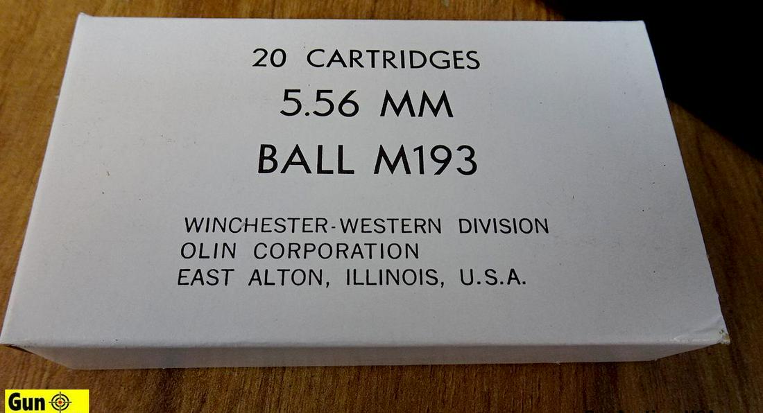 Winchester/Olin Corp Ball M193 5.56 Ammo. 500 Rounds of Ball all in a Steel Ammo Can. . (54694): Winchester/Olin Corp Ball M193 5.56 Ammo. 500 Rounds of Ball all in a Steel Ammo Can. . (54694)