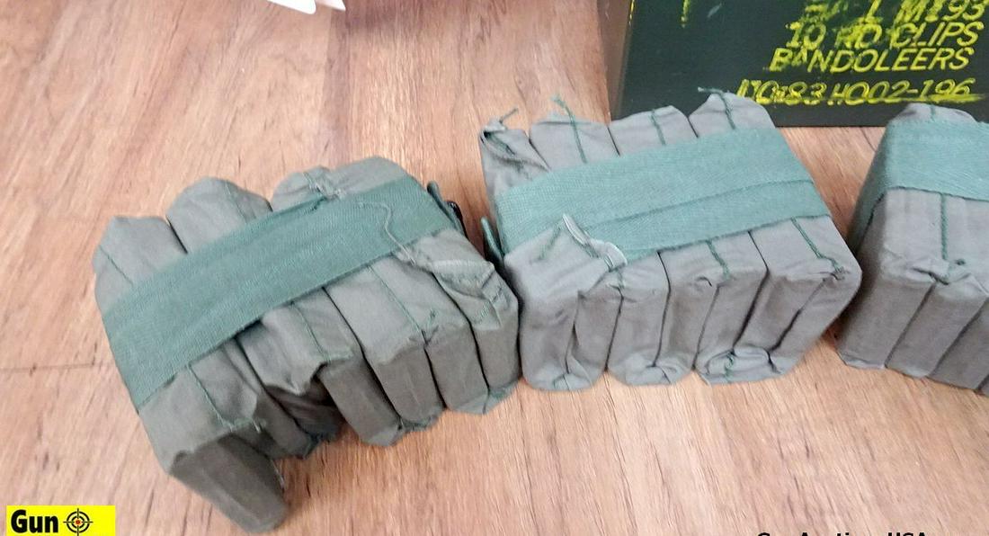 Military 5.56 Ammo. 420 Rounds on Stripper Clips, in Bandoleers all in a Steel Ammo Can.. (54718): Military 5.56 Ammo. 420 Rounds on Stripper Clips, in Bandoleers all in a Steel Ammo Can.. (54718)