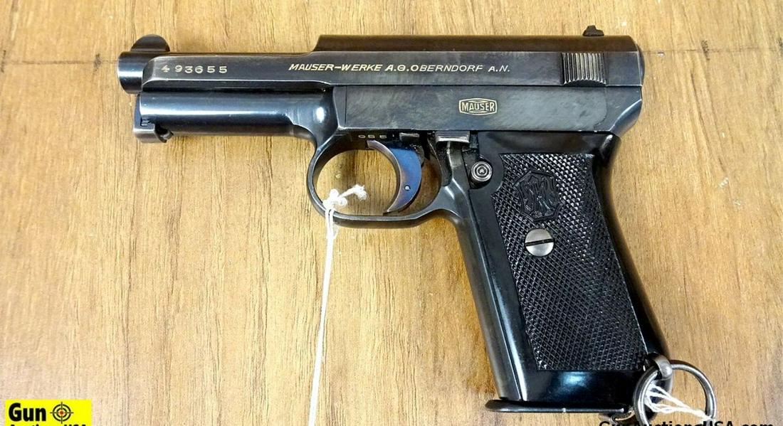 MAUSER-WERKE AG OBERNDORF AN TYPE 1 7.65 ALL MATCHING NUMBERS Pistol. Excellent Condition. 3.5": MAUSER-WERKE AG OBERNDORF AN TYPE 1 7.65 ALL MATCHING NUMBERS Pistol. Excellent Condition. 3.5" Barrel. Shiny Bore, Tight Action Gorgeous Auto with Black Polymer Grips, Rarely Seen. Original Lanyard L