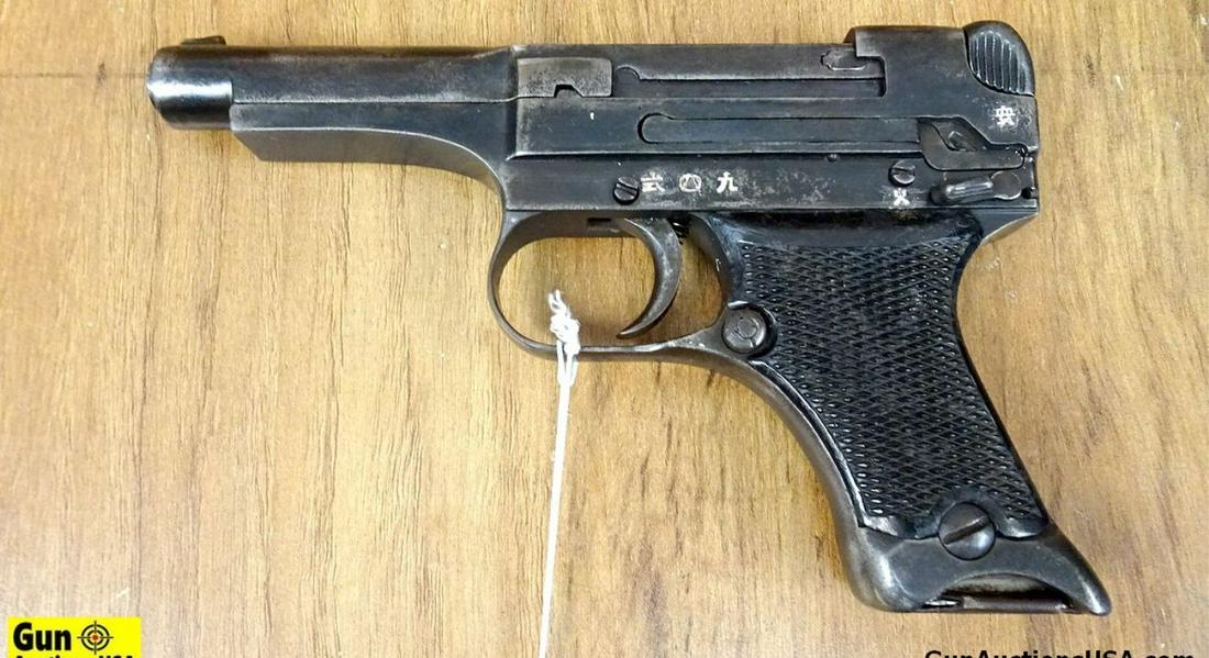 JAPANESE TYPE 94 8 X 22 MM Semi Auto NAMBU COLLECTOR'S Pistol. Good Condition. 3.5" Barrel. Shiny: JAPANESE TYPE 94 8 X 22 MM Semi Auto NAMBU COLLECTOR'S Pistol. Good Condition. 3.5" Barrel. Shiny Bore, Tight Action FAMOUS Japanese Military Auto, Features Ramp Front Sight, Notch Rear Sight, Rear Co