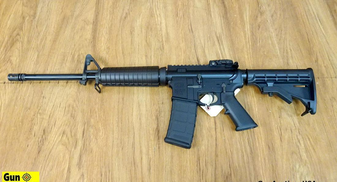 Smith & Wesson M&P-15 5.56 NATO Semi Auto APPEARS UNFIRED Rifle. Like New. 18" Barrel. T-Marked 17": Smith & Wesson M&P-15 5.56 NATO Semi Auto APPEARS UNFIRED Rifle. Like New. 18" Barrel. T-Marked 17" Picatinny Rail, Barrel Stamped 5.56 NATO with a 1:9 Twist. Milpec Adjustable Stock and Pistol Grip,
